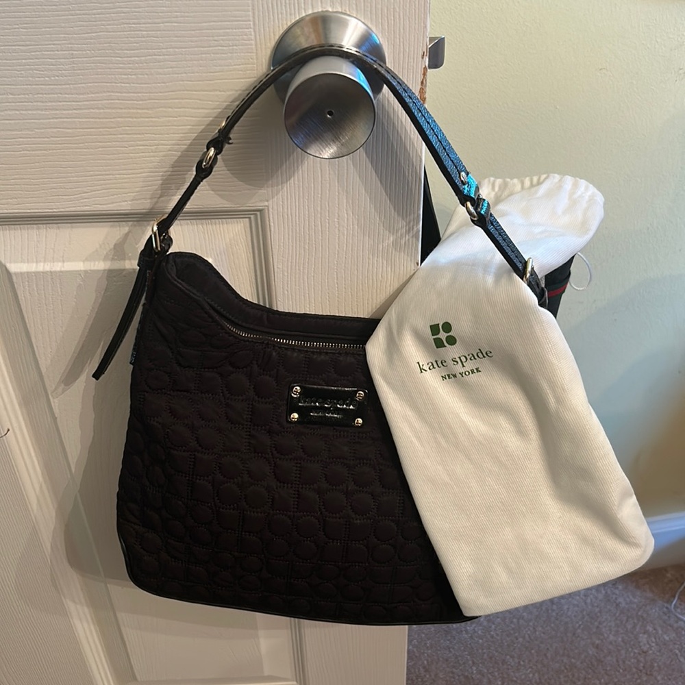 Kate Spade Black Quilted Hobo Bag with Dustbag